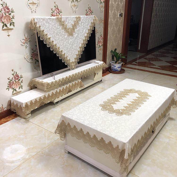 电视柜桌布蕾丝布艺欧式轻奢五斗柜鞋柜地柜台布盖布客厅定制