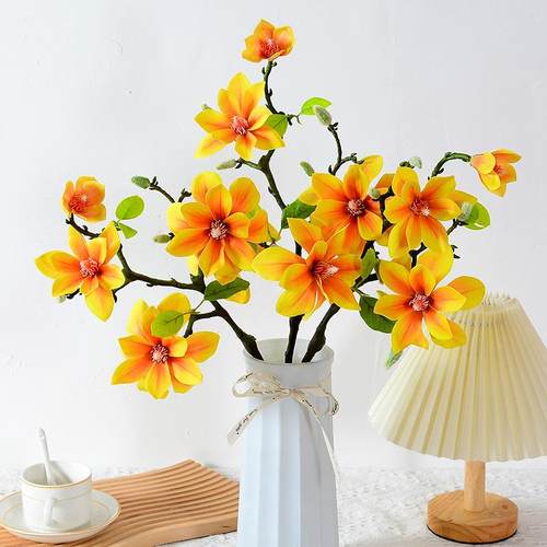 仿真玉兰花 3D手感白玉兰家居客厅玄关花艺假花装饰摆件插花配材