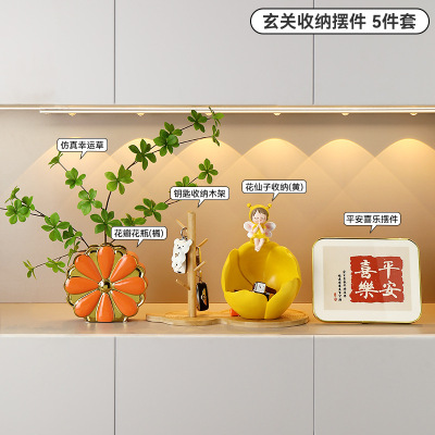 玄关收纳创意摆件客厅样板间酒柜电视柜装饰品树脂工艺品