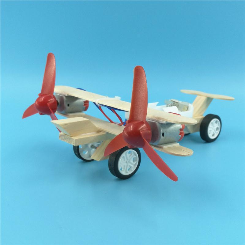 科技小制作双翼电动滑行飞机动手动脑益智科教实验材料2027新玩具