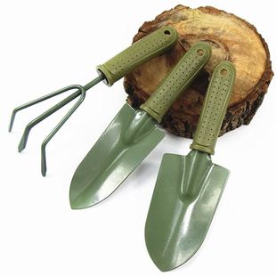 园林园艺工具套装组合四件套 盆栽种植铁铲锄头耙子 塑柄花铲
