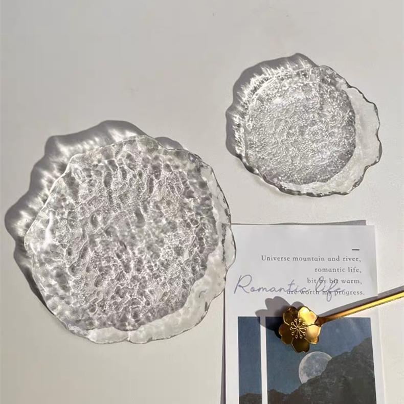ins风不规则冰川透明水果碟蛋糕甜品盘子塑料吐骨盘小碟子点心碟