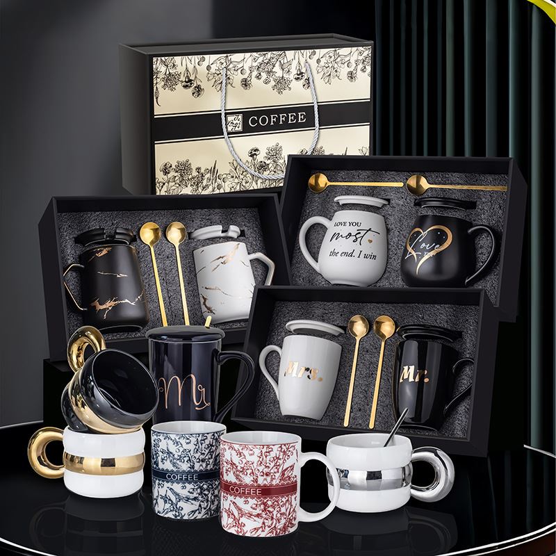 陶瓷对杯马克杯情侣对杯伴手礼水杯家用早餐牛奶咖啡杯