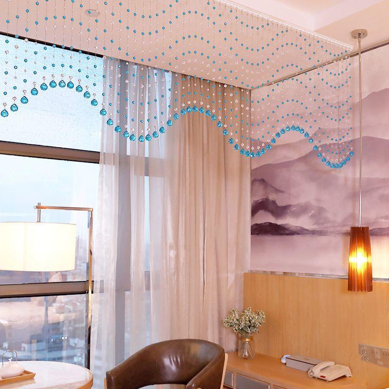 水帘客厅玄关隔断帘过道装饰门帘卧室卫生间珠链挂帘子免打孔定制