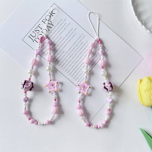 甜酷ins爱心星星手工链条挂饰手绳通用手机壳ccd相机手机挂绳饰品