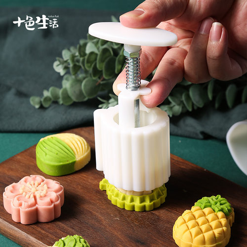 月饼模具家用压花手压式做50克不粘绿豆糕的模型印具冰皮糕点模具