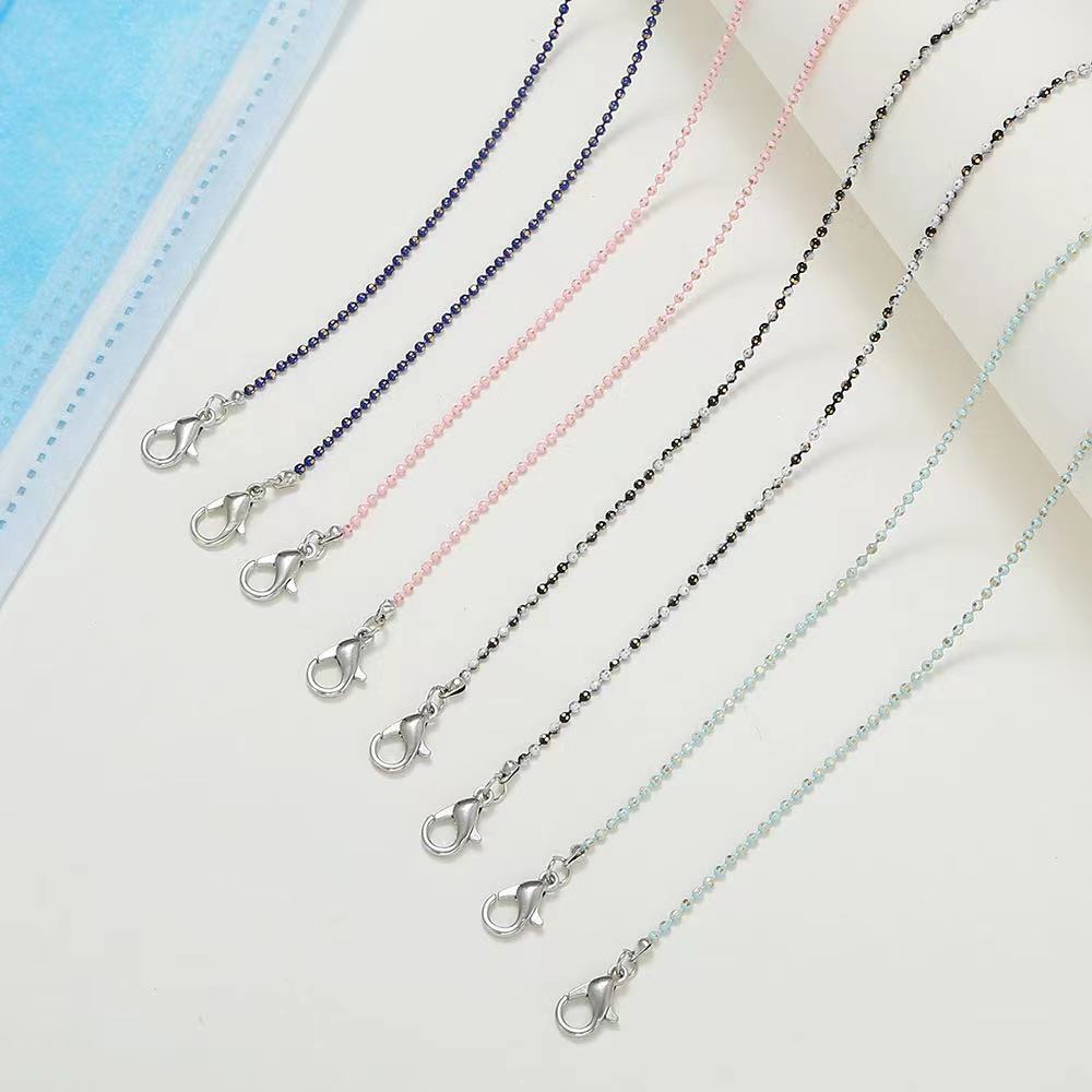 日韩风简约彩色口罩挂绳ins超仙气质细珠口罩链网红百搭眼镜挂链