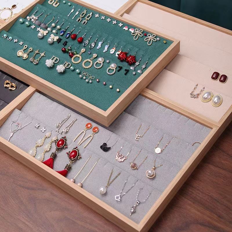 竹木耳钉耳饰耳环收纳展示盘摆地摊耳环盘柜台摆摊珠宝耳饰陈列