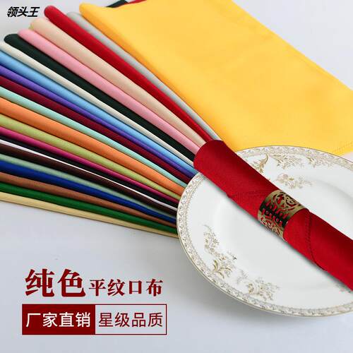 口布方巾西餐布纯色素色红
