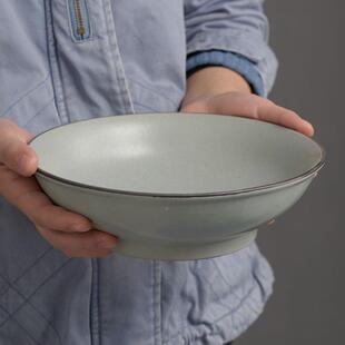 日韩复古陶瓷餐具大号8寸汤面碗亚光磨砂加厚护边碗民宿特色菜碗
