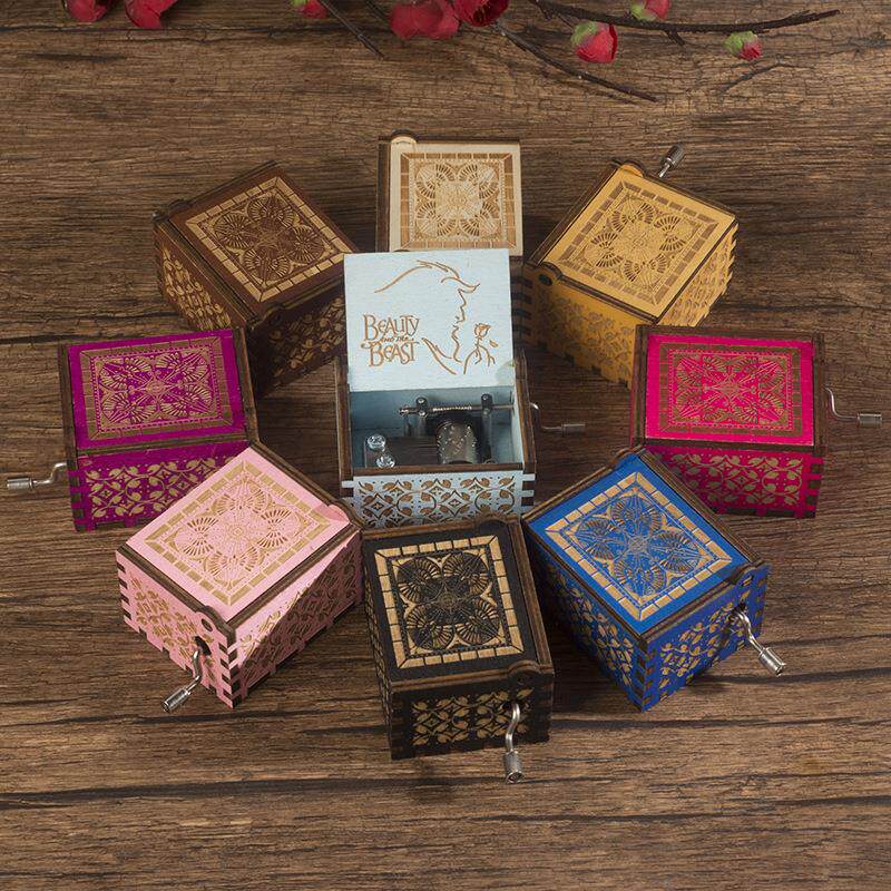 DIY创意木质音乐盒天空之城手摇哈利波特圣诞生日快乐木制八音盒