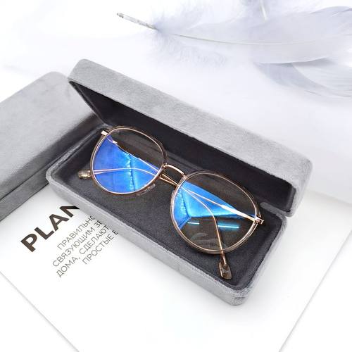 新款毛绒ins少女简约时尚压眼镜架太阳眼镜收纳盒色