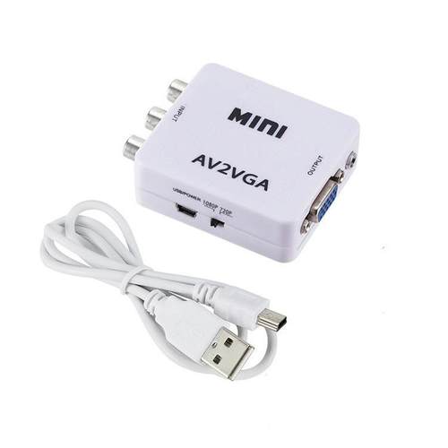 AV转VGA AV to VGA 转换器 视频转换器 AV2VGA 转换线 1080转换器定制