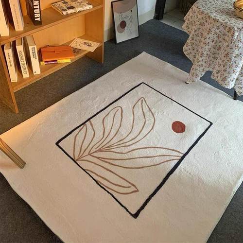 日式侘寂风仿地毯客厅茶几地毯家用卧室吸水脚垫简约地垫定制