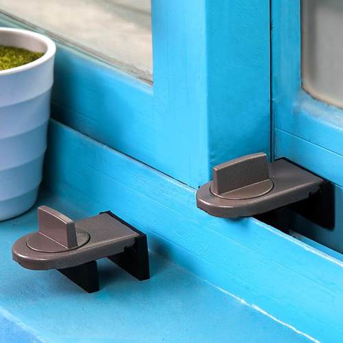 防盗窗锁塑钢铝合金推拉窗户锁平移窗锁扣儿童防护防盗限位器定制