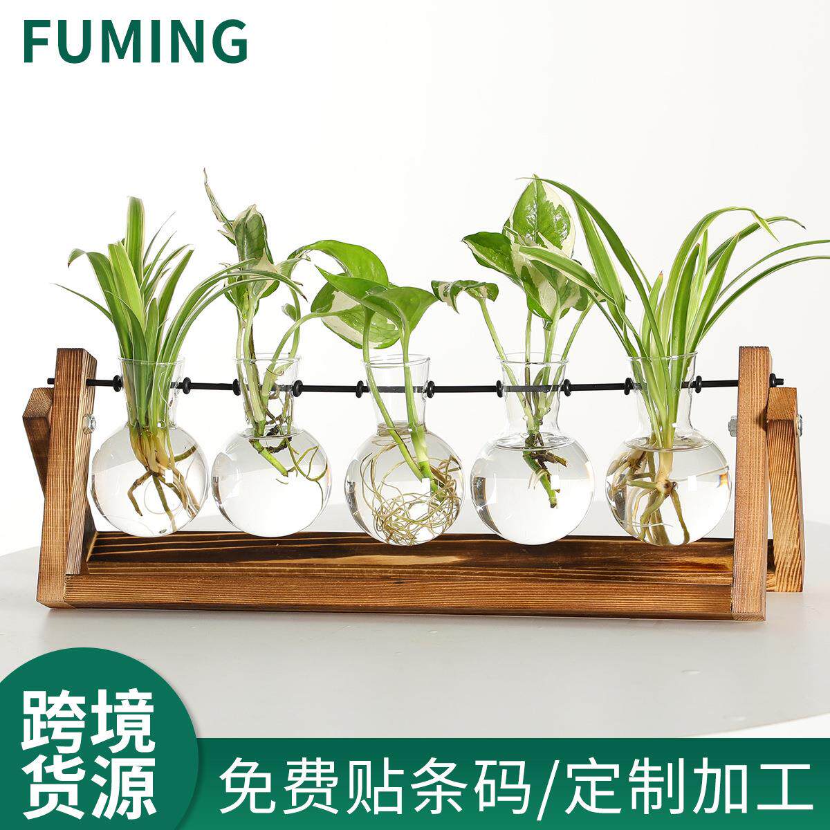 创意玻璃水培小花瓶绿萝透明小清新水养植物桌面装饰摆件客厅插花