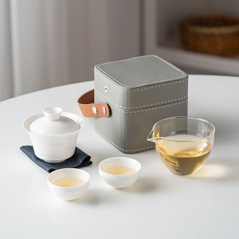 羊脂玉旅行茶具套装伴手礼旅游便携户外杯商务礼品可印logo