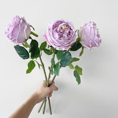 仿真手感保湿玫瑰花 婚庆拍摄道具装饰假花 奥斯汀玫瑰人造花定制