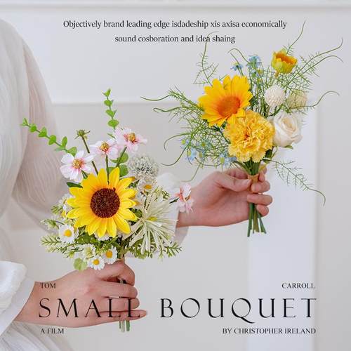 外贸仿真花束小手扎手捧花假花插花花艺摆设绢花装饰花婚庆花定制