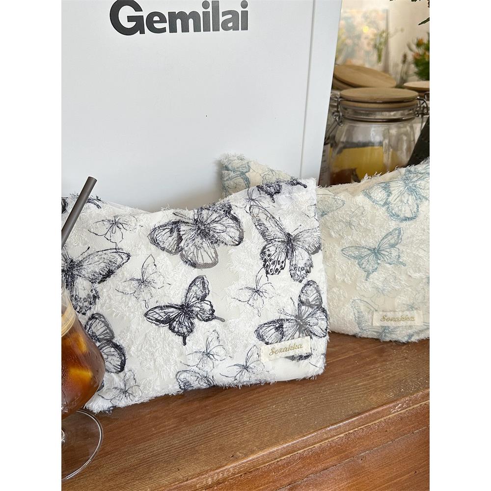 4432 ins蕾丝蝴蝶高级感化妆包护肤品收纳袋内胆包补妆包洗漱包