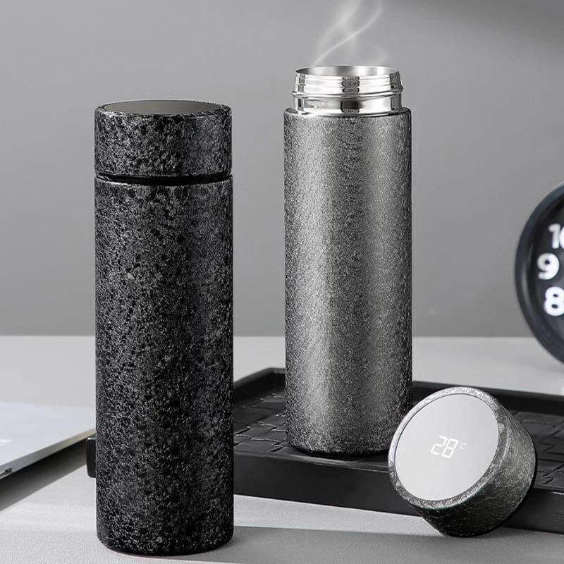 钛保温杯男士智能显温高端级商务礼盒茶水分离杯便携新款水杯子定