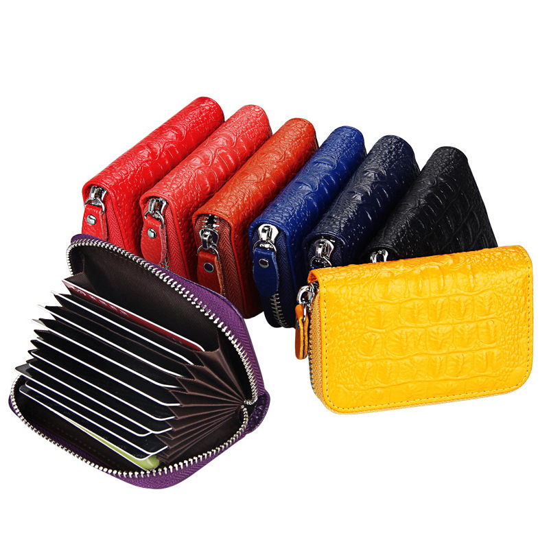 纹男式拉链卡包 多卡位女式信用卡片包 女士卡套