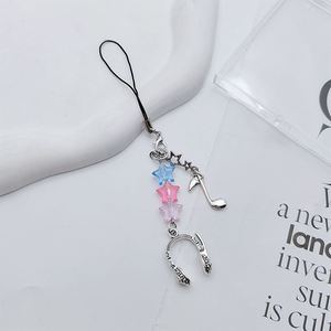 ins日韩系多巴胺少女心透色五角星音符耳机串珠手机链时尚ccd挂链