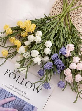 PE玫瑰仿真花路引花厂家手捧花家庭婚庆装饰墙植物墙假花MW21801