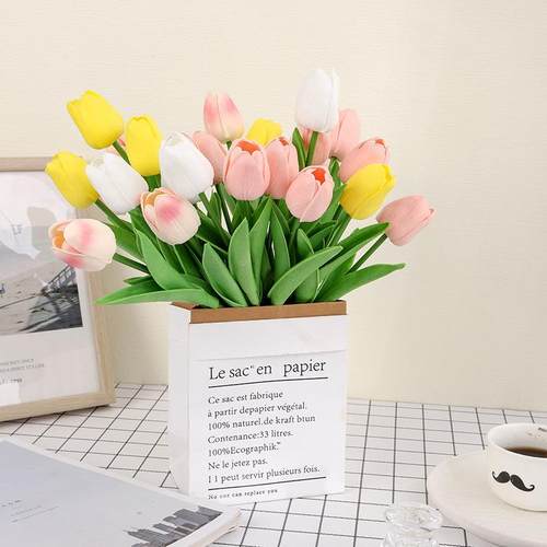 仿真花手感保湿郁金香家居装饰郁金香婚庆摄影PU郁金香假花跨境定