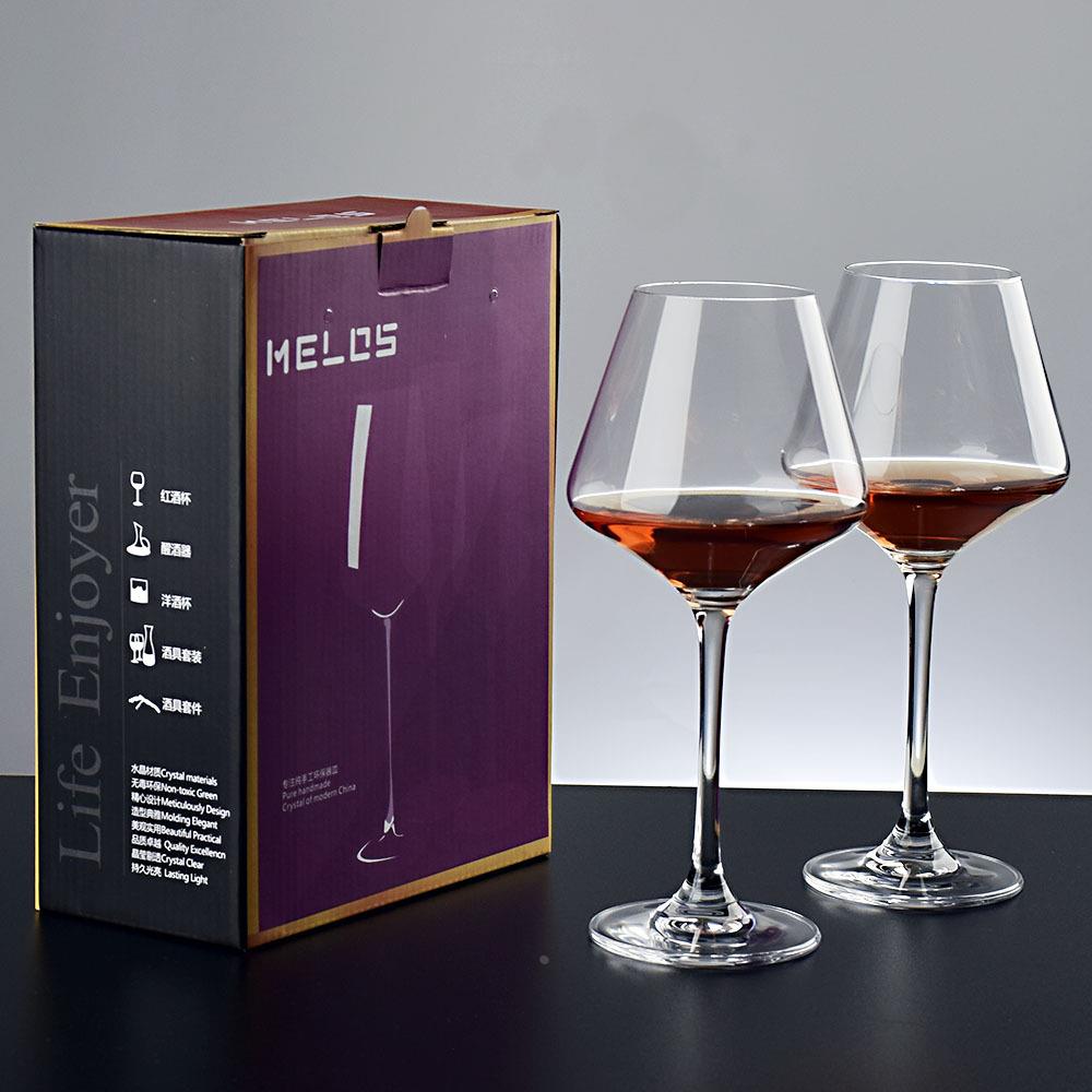 玻璃勃艮第酒杯红酒杯高脚杯杯套二礼盒装对杯可加印logo定制