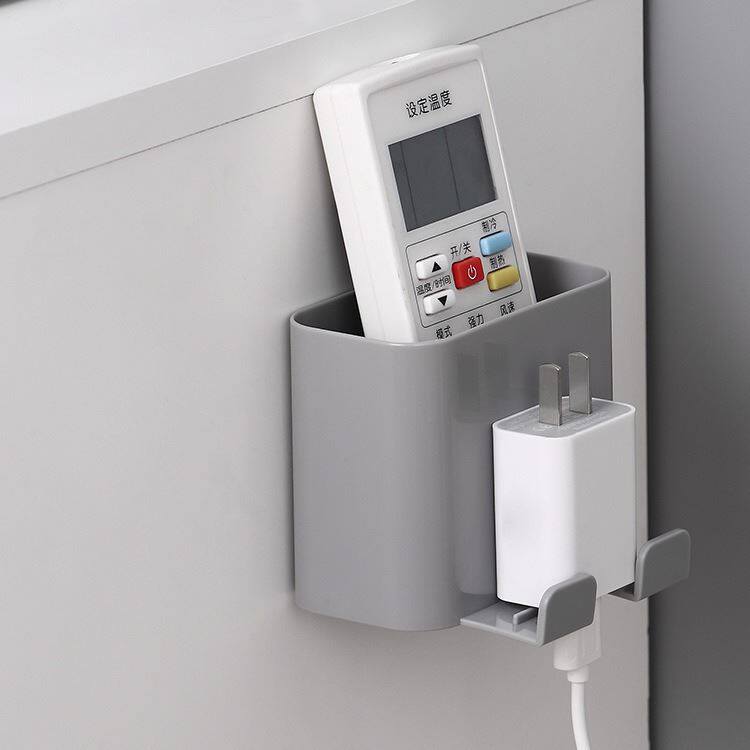 日式免打孔收纳盒墙壁挂壁空调遥控板床头床头手机充电置物盒