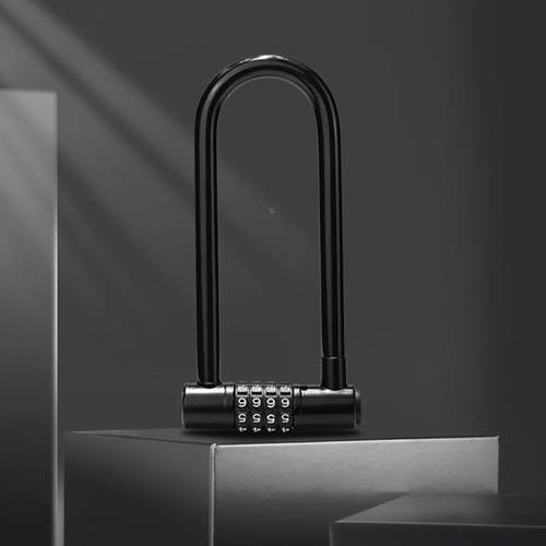 自行车锁U型锁 玻璃门锁密码锁 大门挂锁防剪防盗商铺U形锁双插锁