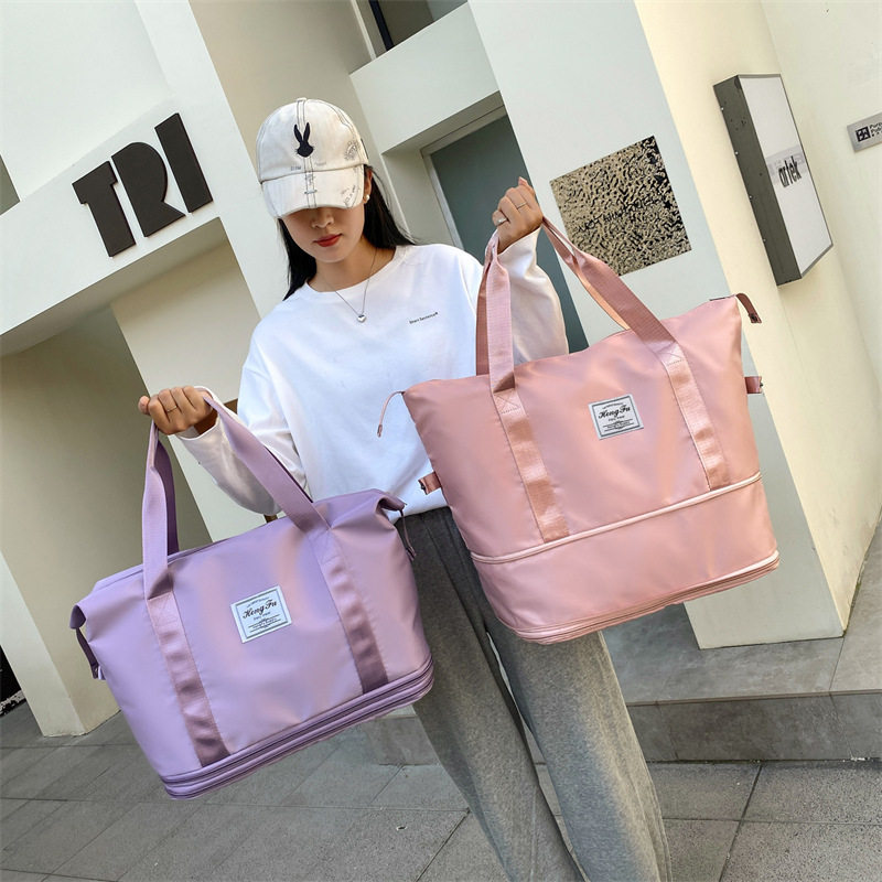 加大双层待产包 旅行收纳包女手提防泼水大容量运动健身包行李袋