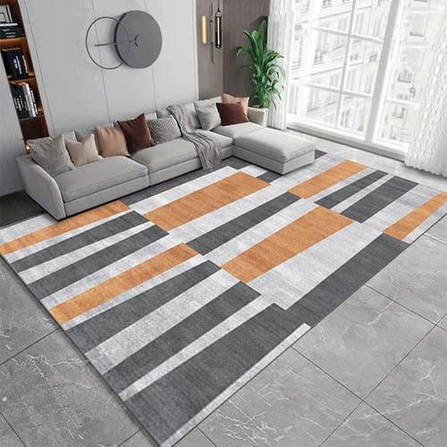 几何线条卧室地毯现代北欧风耐脏客厅茶几垫沙发毯卧室地垫定制
