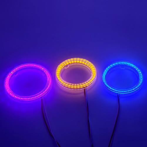 cob恶魔眼摩托车汽车led天使眼日行灯大灯雾灯光圈改装激光装饰罩