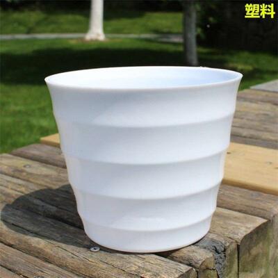 大号加厚无孔花盆180绿萝花盆套盆白色螺纹波纹花盆水培土培