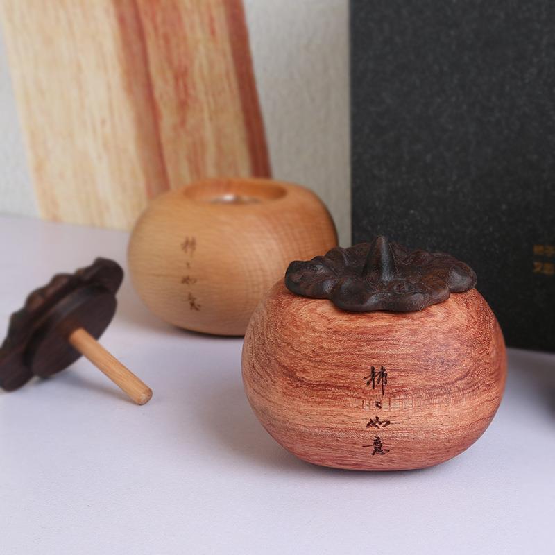 无火香薰花梨柿子实木创意礼品扩香器扩香木车载卧室家用摆件柿子