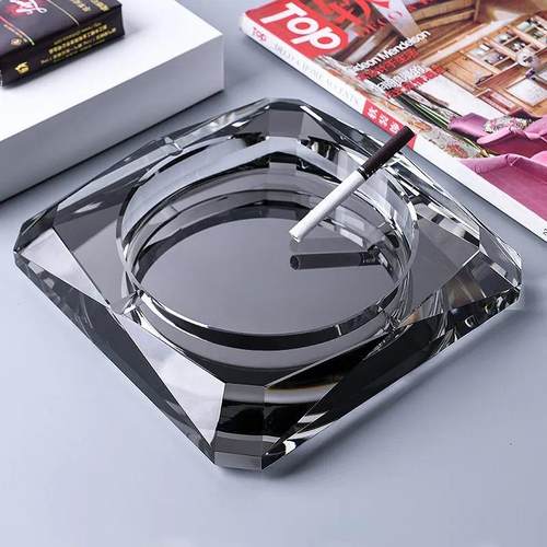 包邮高档水晶烟灰缸创意客厅办公室KTV公司广告LOGO刻字轻奢礼品