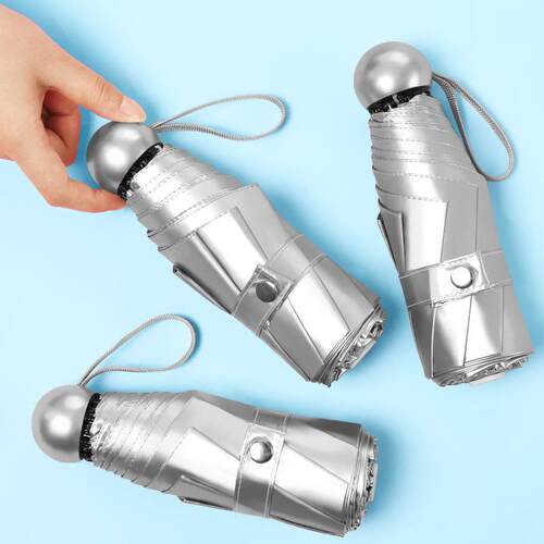 小清新8骨五折钛银胶防晒遮阳太阳伞女折叠晴雨伞创意雨伞胶囊伞