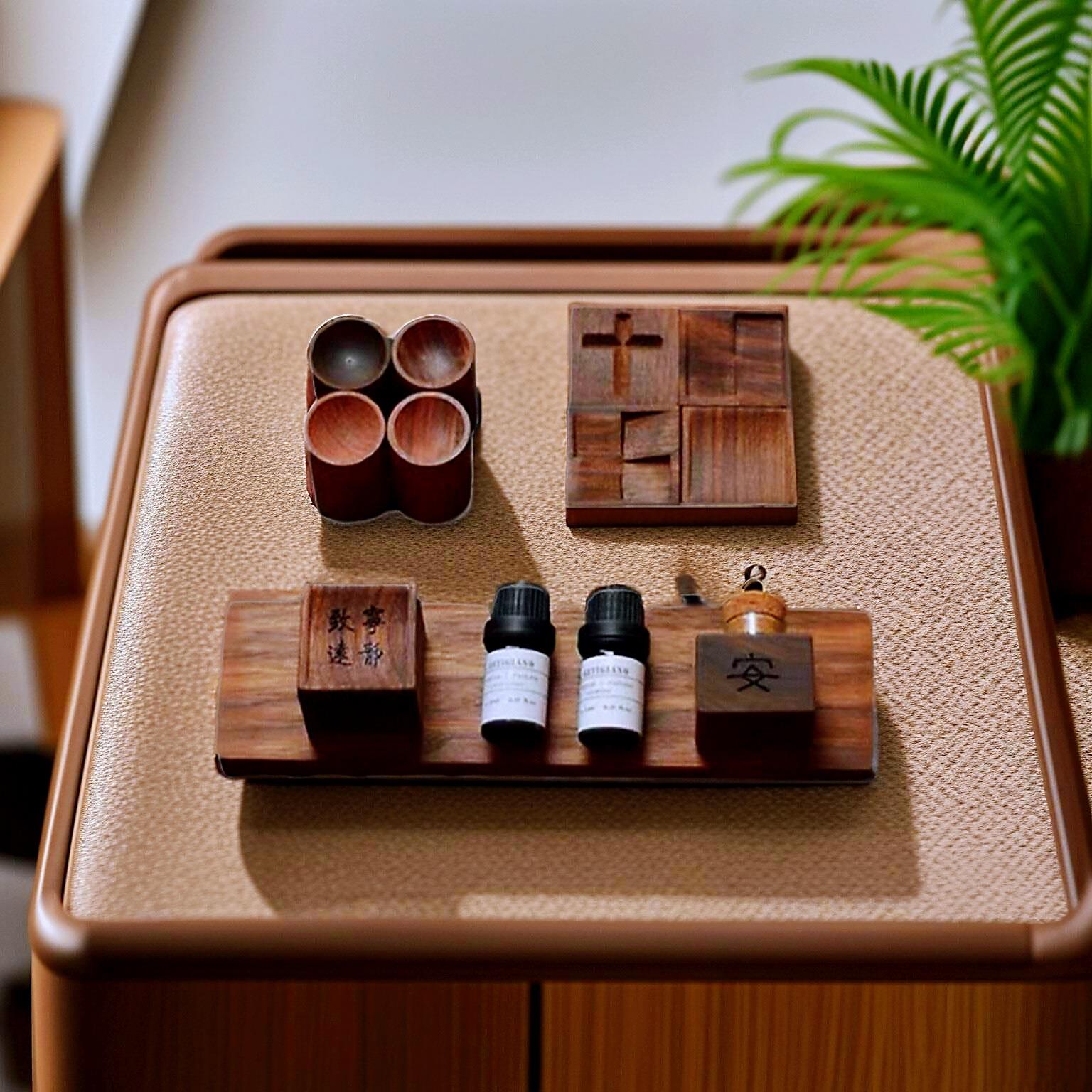 精油扩香木摆件实木扩香器衣柜无火香薰木工艺品车载居家装饰定制