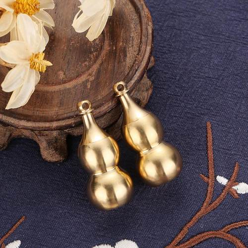 开盖装朱砂空心葫芦摆件随身文玩铜器小葫芦钥匙扣家居装饰品定制