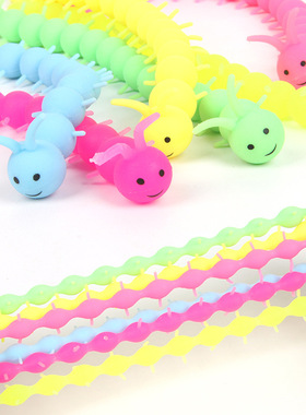 爆款彩色毛毛虫拉拉乐手链 TPR软胶发泄减压面条整蛊搞怪玩具
