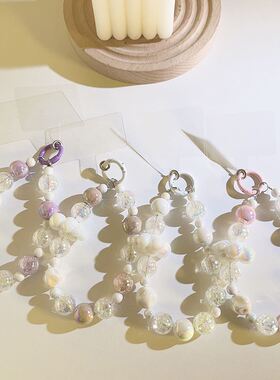 韩系ins云朵珠珠链条手腕式手绳通用手机壳ccd相机手机挂绳钥匙扣