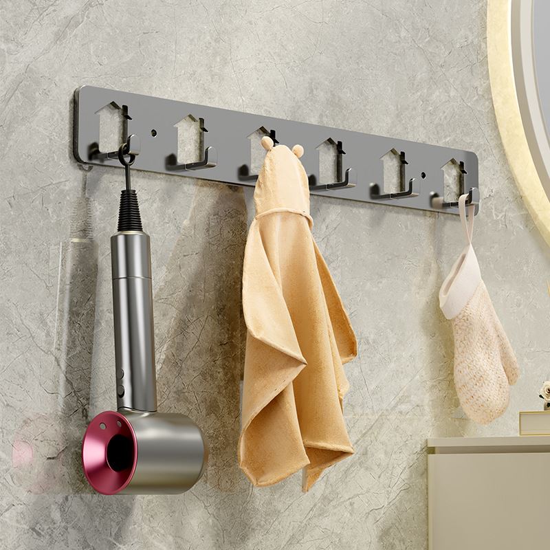 多功能挂钩厨房钩架卫生间衣钩衣物挂架毛巾挂架抹布扫把架壁挂式