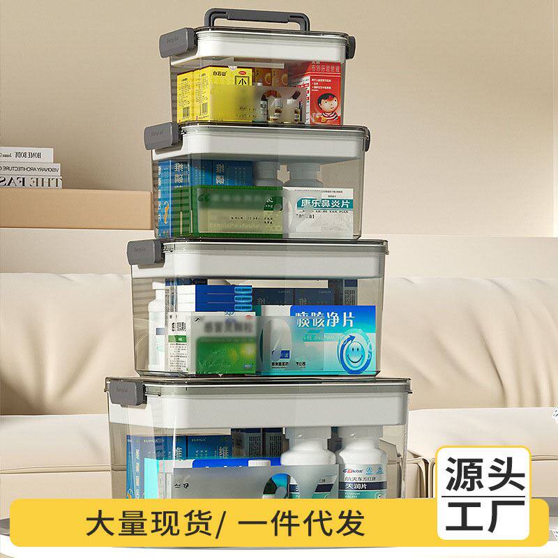 日式家用药箱家庭装药物收纳盒特大容量医药箱多层儿童药品小药盒