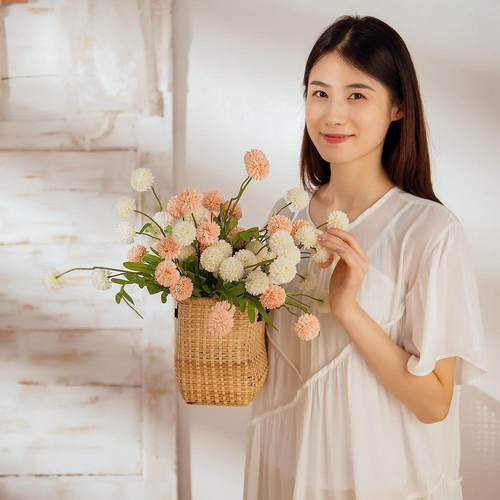 假花仿真花凝玉蒲公英INS风厂家家居装饰跨境婚庆MW66787定制