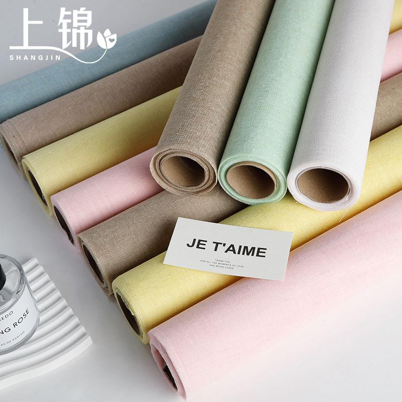 韩式自然麻网纱鲜花花束包装纱雾面纱塑形仿麻卷diy花束内衬材料定制