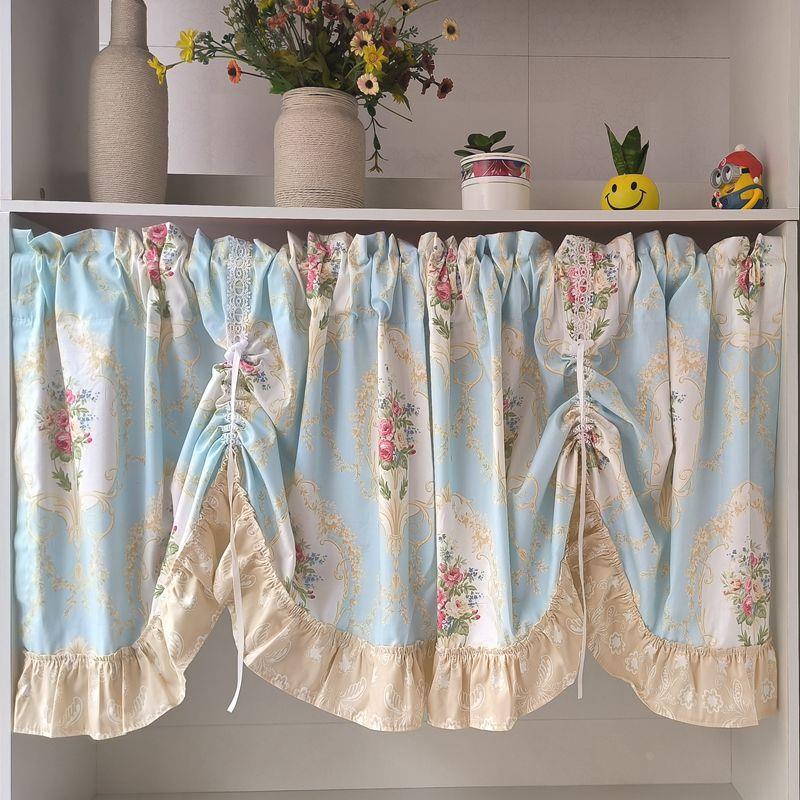 装饰帘头短窗帘遮挡帘窗幔书柜门帘鞋柜置物架布帘衣柜防尘帘B145