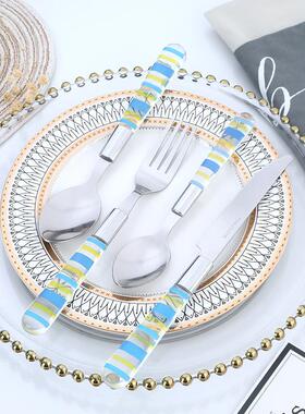 24PC不锈钢餐具套装 家用西餐餐具刀叉勺 酒店刀叉餐具四件套定制