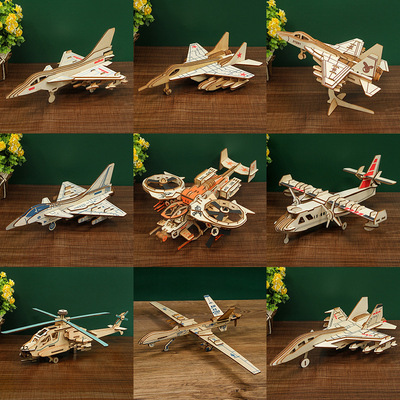 儿童DIY木制玩具 木制模型益智立体拼图手工拼装涂色昆虫模型积木